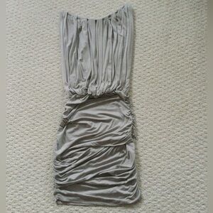 Max Studio Gray Ruched Mini Dress